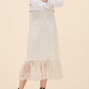 Maje lace maxi white skirt Size S